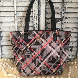 Vera Bradley red & black plaid tote NWT